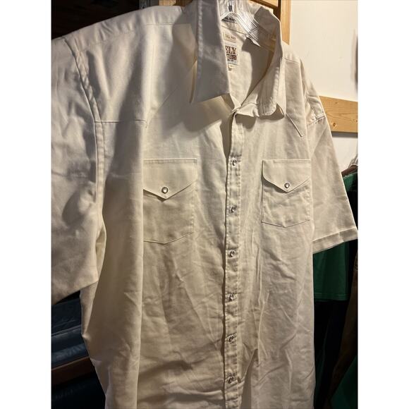 Ely Cattleman Vintage Men’s 20 White Cotton Blend Pearl Snap Western Shirt - Picture 6 of 12